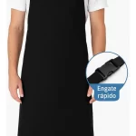 Avental De Pvc Forrado Com Tiras Soldadas 1,20x0,65 Com Bainha Brascamp Cor Preto