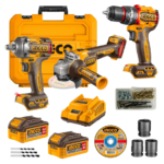 Cod.: 46751 - COMBO PARAF 66NM+CHAVE DE IMP. 405NM+ESMERIL. 1.000W BL 2 BAT 4.0AH C/MALETA - CKLI20358-9 - INGCO