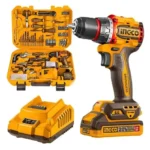 Cod.: 45248 - COMBO PARAFUSADEIRA 1/2" 20V 66NM BL 1 BAT 2.0AH C/IMP. C/MALETA 165 PÇS - HKTHP11651-9 - INGCO